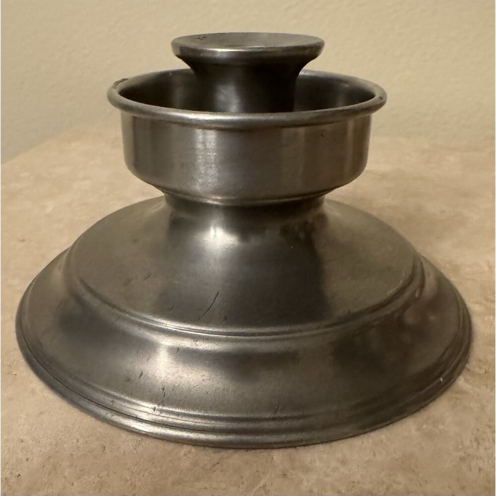 Vtg. N. Wigforss Handcrafted Pewter Candle Holder Unique Design